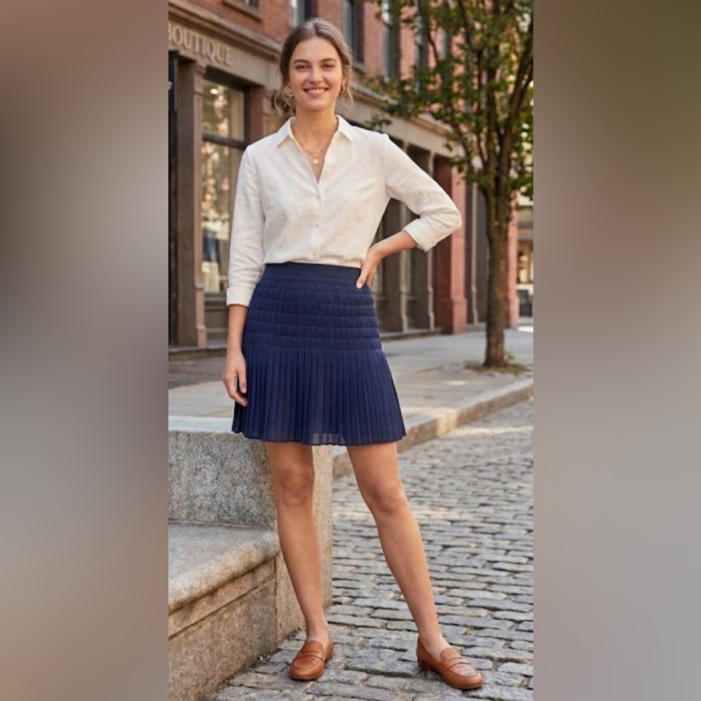 Pleated Navy Mini Skirt - Classic Women’s Skirt